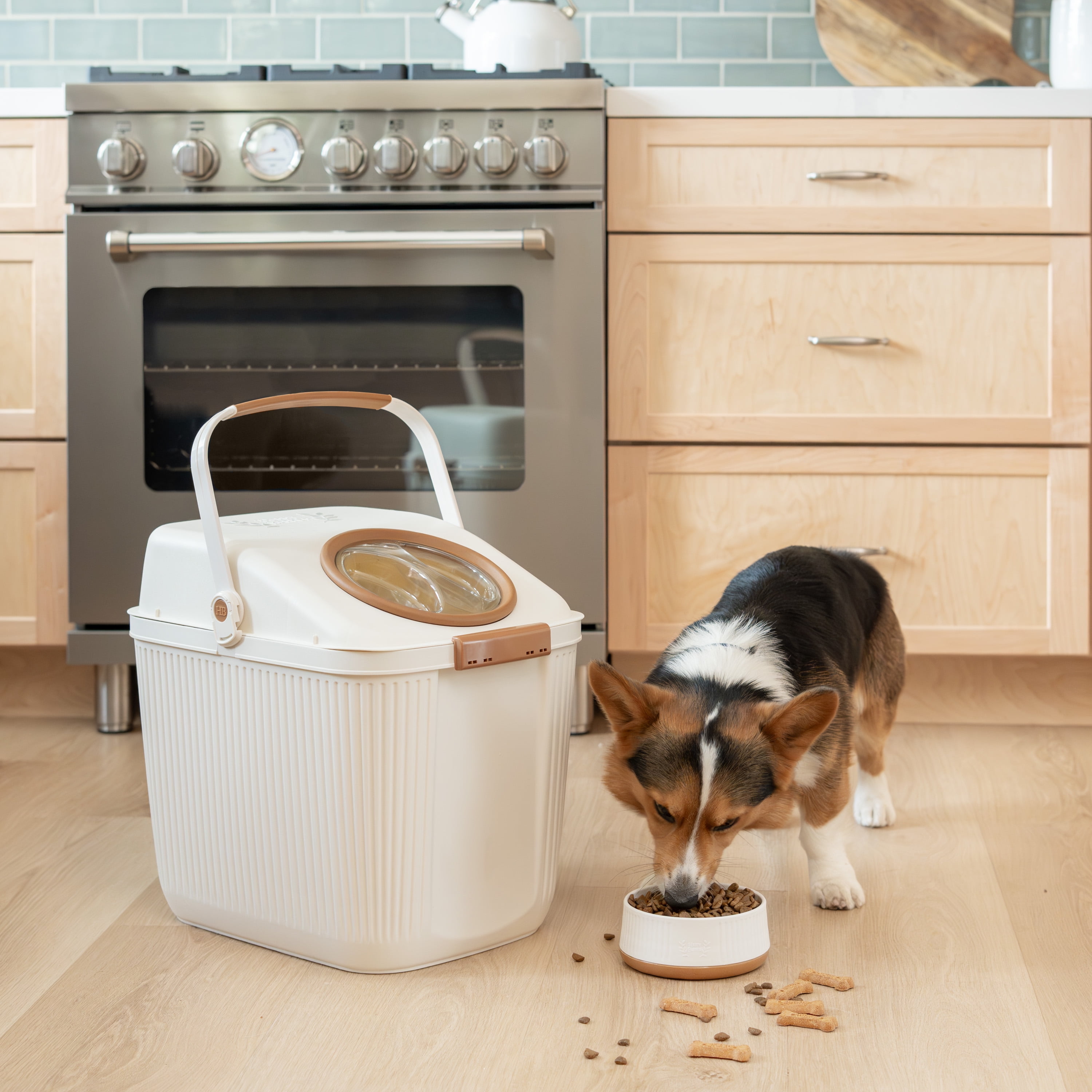 Harry Barker Plastic Modern Dog Bowls, Large, 2 Pack Set