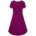 thumbnail image 5 of Yteetum Maternity Dresses Pregnant Women Round Neck Nursing Short Sleeve Dress Ladies Summer Fashion Crew Neck Casual Solid Color Comfortable Breastfeeding Dress, 5 of 5
