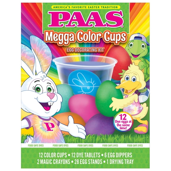 PAAS® Megga Color Cups Easter Egg Decorating and Dye Kit, 1 Each