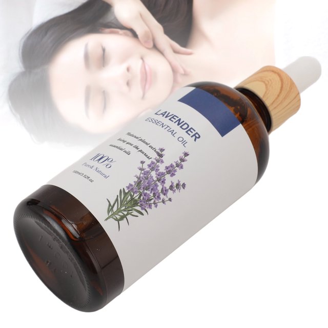 Aceite esencial de Lavanda, Aceite de Lavanda para humectantes para el cabello olor a alivio de estrés múltiple 100 ml orgánnico para usos tópicos