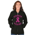 thumbnail image 3 of Breast Cancer Stronger Everyday Womens Plus Size Graphic Zipper Hoodie Brisco Brands 5X, 3 of 5