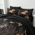 thumbnail image 3 of Davulos Bed in a Bag King Size,Gold Butterfly Leaves Printed Bedding Set with Comforter ,Flat Sheet ,Fitted Sheet ,Pillowcases & Shams, 3 of 9