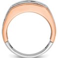 thumbnail image 2 of 14K White/Rose Gold Ibgoodman White And Rose Men's Polished Satin Grooved 5-Stone 1/2 Carat Aa Quality Diamond Ringsize 10 (Width 8.56) - Jbsp, 2 of 5