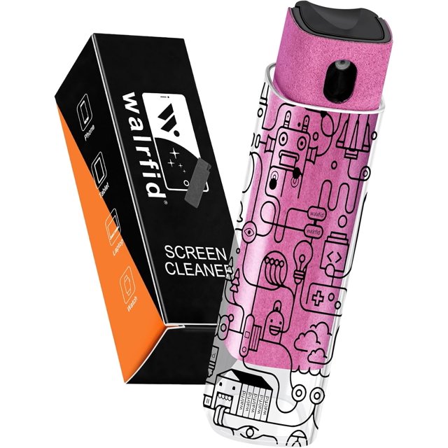 walrfid Car Screen Cleaner, Computer Screen Cleaner Spray and Wipe, Laptop Cleaning Mist Kit for Electronic iPad, iPhone, Phone, MacBook, TV, Monitor Display, with Black Graffiti Case - Hot Pink