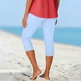 thumbnail image 5 of WULMLEO Capri Pants for Women Moisture Wicking Yoga Pants High Waisted Stretchy Comfy Ultra Trousers Soft Summer Workout Gym Legging Light Blue 2XL, 5 of 5