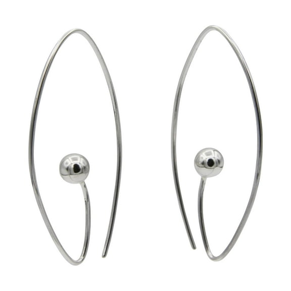 Sterling Silver Circle Pod French Wire Earrings