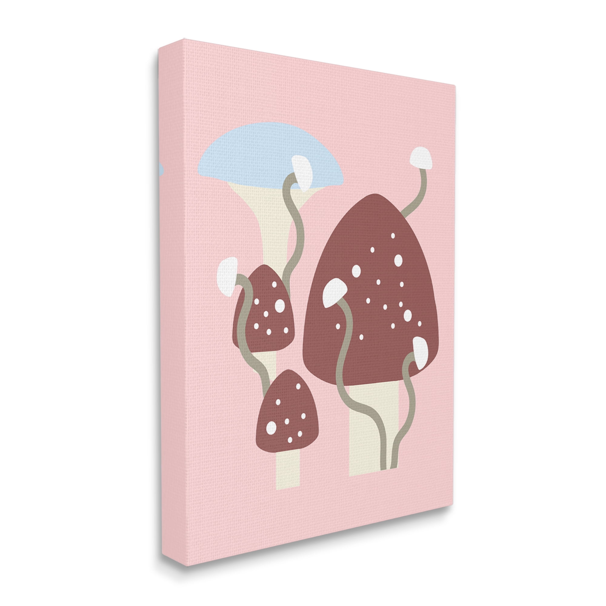 Stupell Industries Pop Mushrooms on Pink Botanical & Floral Painting Gallery Wrapped Canvas Art Print Wall Art, 30 x 40