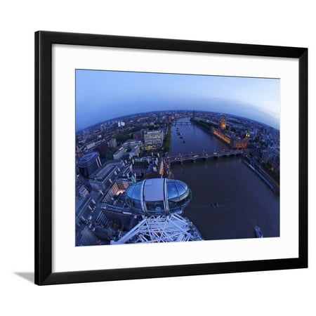 Passenger Pod Capsule, Houses of Parliament, Big Ben, River Thames from London Eye, London, England Framed Print Wall Art By Peter (Best Ese Pod Espresso Machine)
