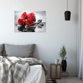 thumbnail image 5 of ZHONGYUTONG Red Rose Canvas Wall Art Romantic Flower Pictures Print Modern Black Red Floral Painting for Bathroom Decor Framed (12.00" x 18.00"), 5 of 5