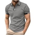 thumbnail image 2 of POTETI Short Sleeve Polo Shirts for Men Big And Tall Collared Casual Shirts Solid Work Loose Tops, 2 of 6