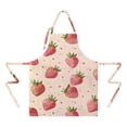 thumbnail image 2 of Strawberry Plants Fruit Heart Beige Pattern Apron-Garden Aprons for Women with Pockets-Cotton Linen Waterproof Kitchen Cooking Gardening Aprons Adjustable for Kitchen,Cooking,BBQ and Salon 33x27 Inch, 2 of 7