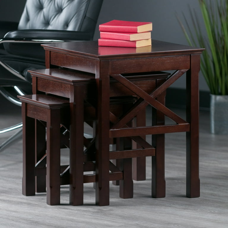 Winsome Wood Xola X-Panel Nesting Table Set, Cappuccino - Walmart.com