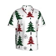 thumbnail image 2 of Balery Buffalo Plaid Christmas Trees Print Men's Hawaiian Shirts Short Sleeve Beach Shirt Relaxed Fit Vacation Button Down Shirts-Small, 2 of 9