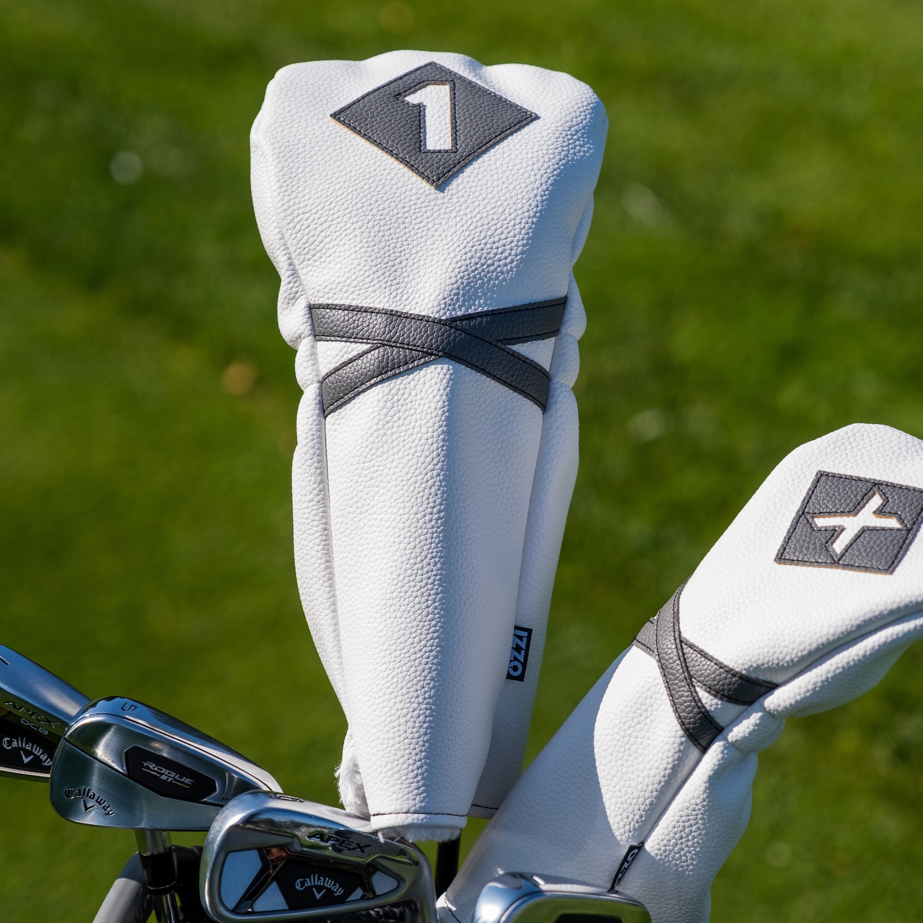 Izzo Golf Driver Club Headcover, White/Gray
