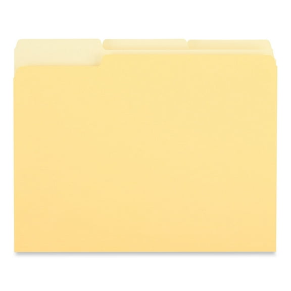 Universal Deluxe Colored Top Tab File Folders, 1/3-Cut Tabs, Letter Size, Yellowith Light Yellow, 100/Box (10504)