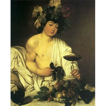 Bacchus by Caravaggio - CANVAS OR FINE PRINT WALL ART