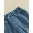 thumbnail image 5 of Bagilaanoe Toddler Baby Girls Jeans Elastic Waist Denim Flare Pants 1T 2T 3T 4T 5T 6T Kids Long Trousers Casual Clothes, 5 of 7