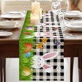 thumbnail image 3 of Table Runners 90 Inches Long Dress Scarves, Easter Bunny Farmhouse Coffee/Dining/Kitchen Table Runner for Living Room, Spring Easter Eggs Floral White Black Plaid 13x90 Inch, 3 of 9