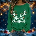 thumbnail image 4 of Christmas Shirts for Women Knit Stripe Long Sleeve T Shirt Cozy Casual Crewneck Holiday Top Fall Winter Seasonal Festive Tops, 4 of 5