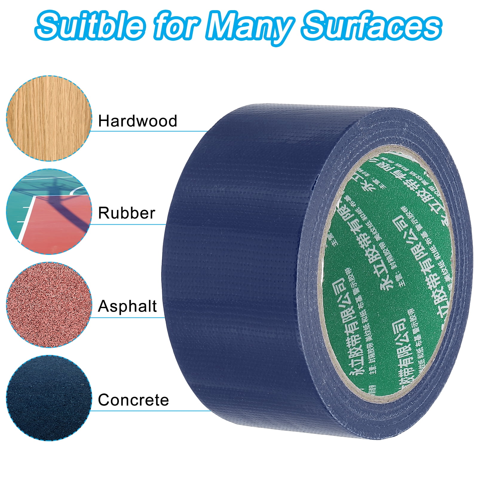 Uxcell Pickleball Ball Court Marking Tape 66ft, Marking Edge Guard Ultra-Adhesive Tape, Navy Blue 2 Pcs