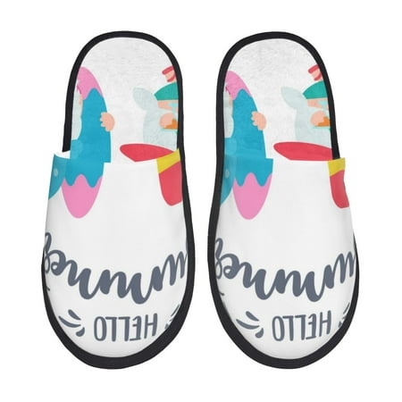 Balery Gnomes Summer Slient Indoor Furry Fleece Comfort House Shoes Soft Non-Slip Home Shoes Cotton slippers House Slippers-- Medium