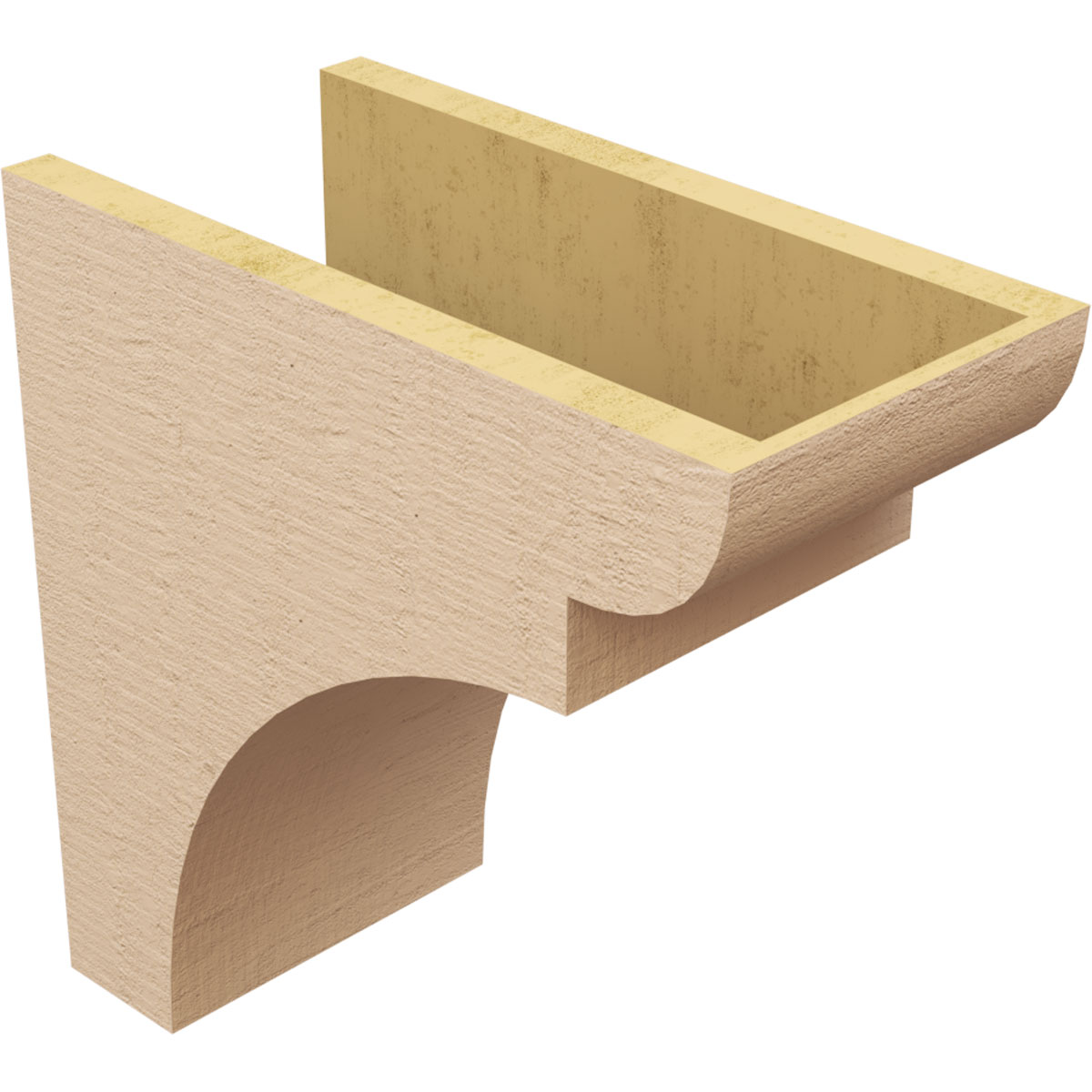 8"W x 16"D x 16"H Classic Yorktown Rough Cedar Woodgrain TimberThane Corbel, Primed Tan
