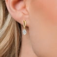 thumbnail image 3 of Gem Stone King 14K Yellow Gold Lab Grown Diamond Dangle Earrings for Women | 1.45 Cttw | Gemstone April Birthstone | DEF Color | VVS-VS Clarity | Oval 7X5MM, 3 of 6