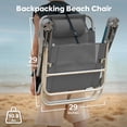 thumbnail image 2 of ICECO BC75 5-Position Reclining Folding Chair for Adults, Heavy Duty 350lb Capacity - Portable Full Recline Beach & Camping Chair with Cup Holder, Gray, 2 of 6