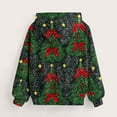thumbnail image 4 of SERTG Children Christmas Gifts Hooded Sweatshirt Long Sleeve Loose Casual Fall Winter Fleece Lined Outerwear Tops for Kids 2-14 Years(Green,2-3 Years), 4 of 6