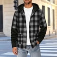 thumbnail image 2 of Thousandth Men Hooded Plaid Flannel Jacket Casual Long Sleeve Shirts Fashion Loose Fit Button Down Shacket with Pockets for Fall Daily Wear, 2 of 8