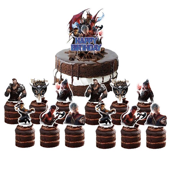 Baldur's Gate Cupcake Set Cake Topper Party Supplies Decoration Birthday Decor Kit