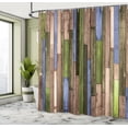 thumbnail image 4 of Ambesonne Wooden Print Shower Curtain, Brownish Rustic Art, 69"Wx75"L, Taupe Beige, 4 of 4