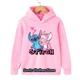 thumbnail image 2 of Sudadera con capucha de Disney Stitch para niñas y niños, ropa de dibujos animados, sudadera de Lilo Stitch, manga, informal, años 90, 2 of 5