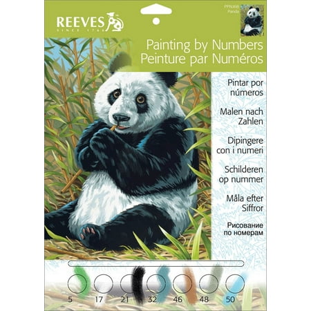 Junior Paint By Number Kit 9"X12"-Panda, Pk 3, Reeves