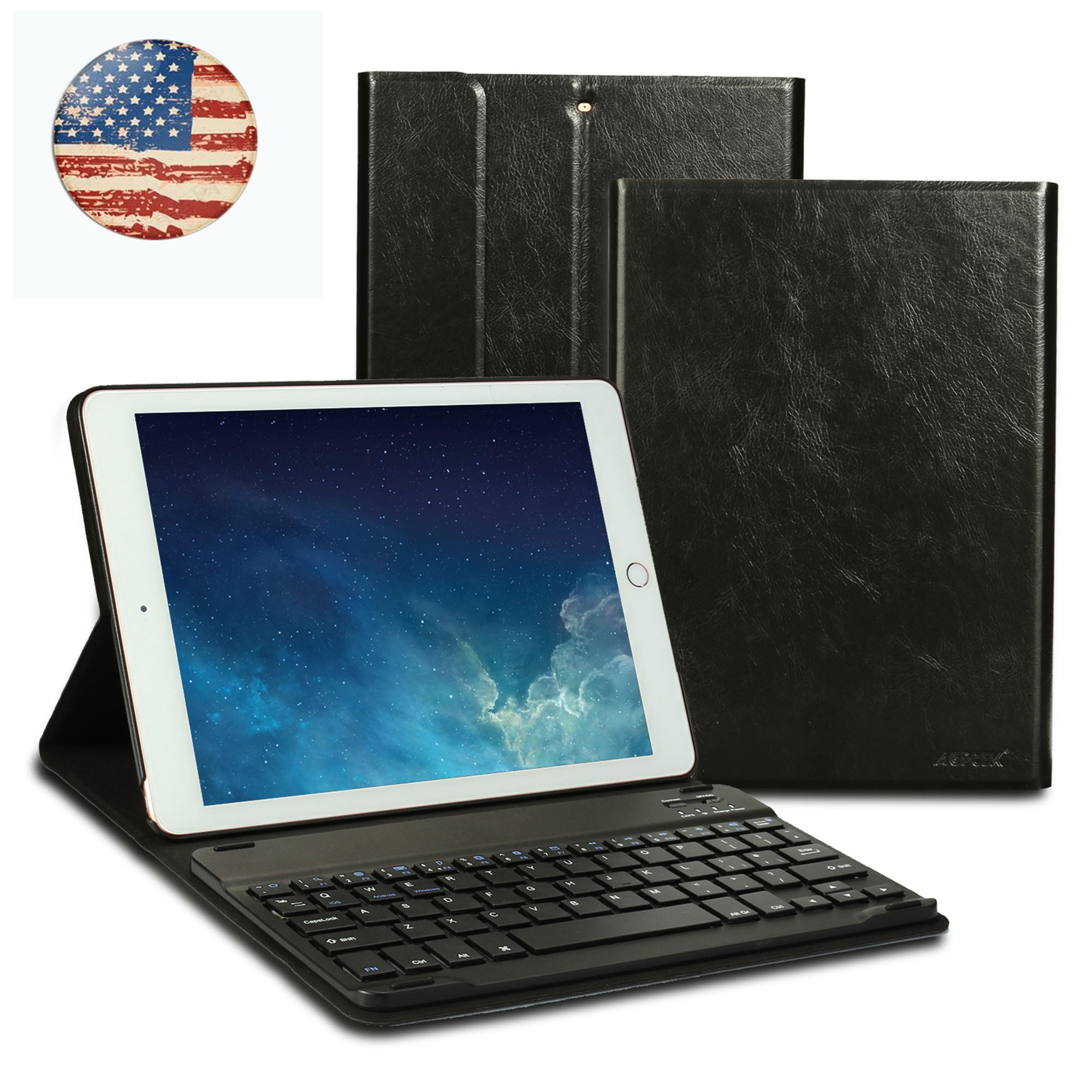 /iPad Pro 9.7/iPad Air 2&1 /iPad 2017 5th Gen 6th Gen iPad Case with Detachable Bluetooth Keyboard BAIKEN iPad Keyboard Case 9.7 for iPad 2018 