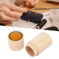 thumbnail image 1 of Circular Wooden Sewing Needle Holder Pincushion Box Capacity Multifunction Pin Cushion with Embroidery, 1 of 8