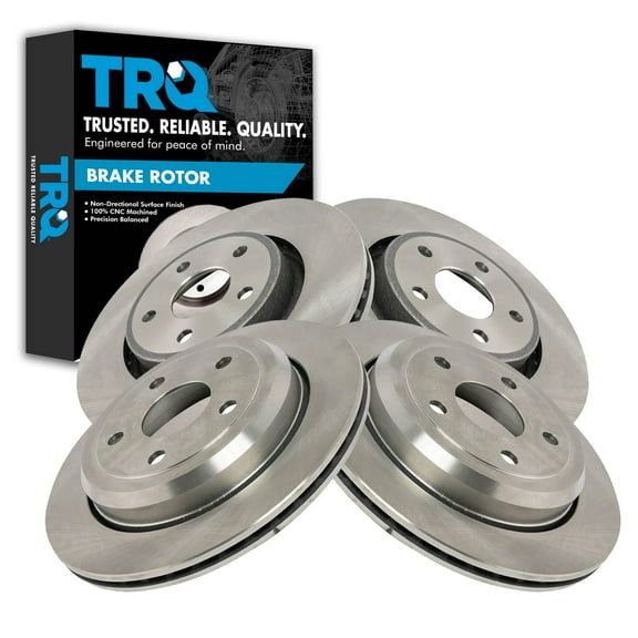 TRQ Front and Rear Brake Rotors Set Fits Select 2011-2021 Dodge Durango Jeep Grand Cherokee 2022 Grand Cherokee WK