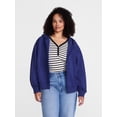 thumbnail image 2 of Scenario Women's and Women's Plus Zip Front Fleece Hoodie Jacket, Sizes XS-4X, 2 of 7