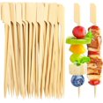 thumbnail image 1 of 100 Brochetas de Bambú para Aperitivos y Tablas de Embutidos - Pinchos de Cóctel Ecológicos Extra Largos, Diseño de Pala Plana para Frutas, Barbacoa, Aperitivos de Fiesta, 1 of 8