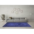thumbnail image 3 of Ahgly Company Indoor Round Abstract Blue Modern Area Rugs, 3' Round, 3 of 4