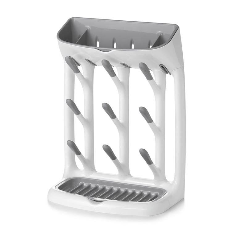 OXO Tot Space-Saving Baby Bottle Drying Rack, White photo 1