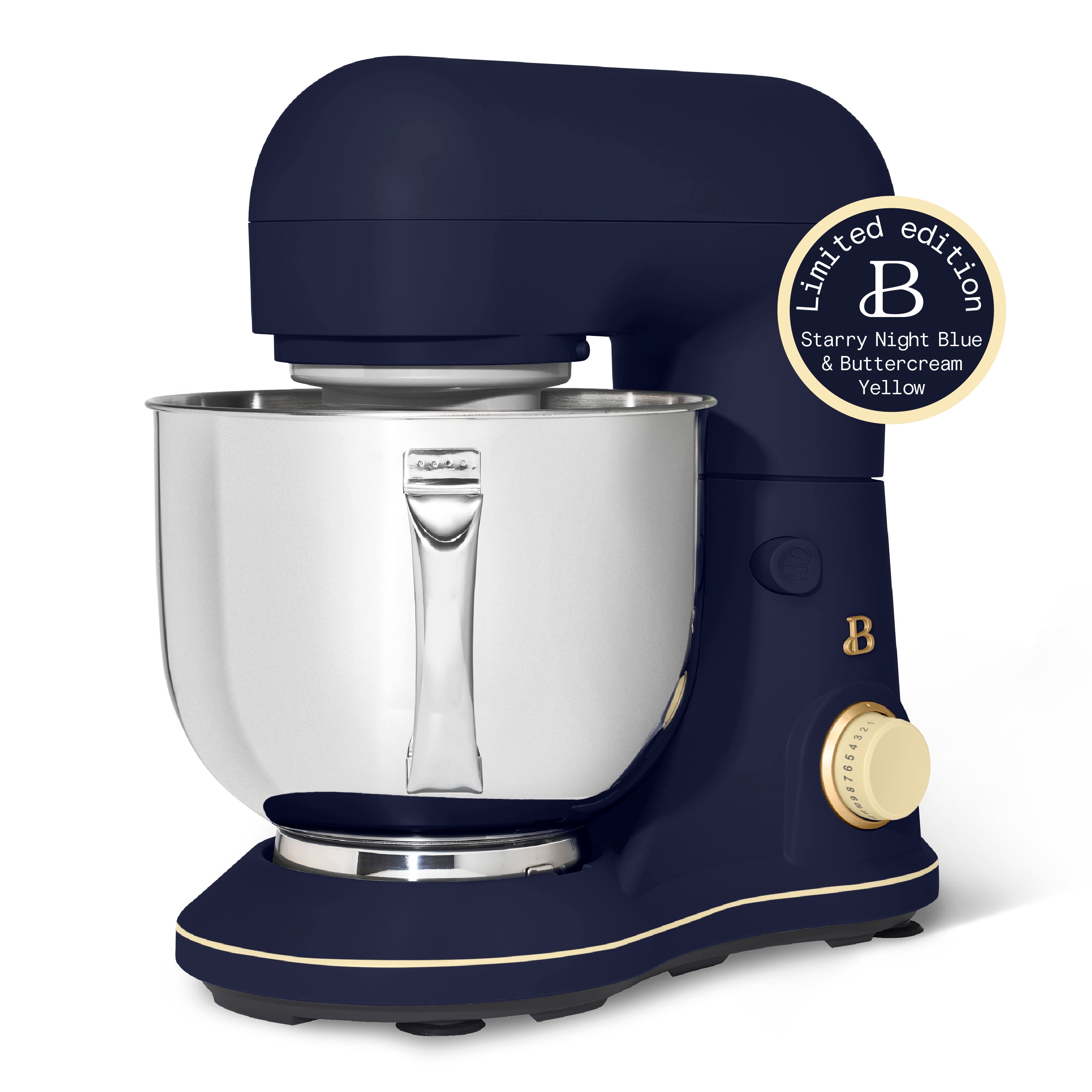 Beautiful 5.3 Qt Tilt-Head Stand Mixer with Flat Beater, Dough Hook & Balloon Whisk, Starry Night and Buttercream by Drew Barrymore