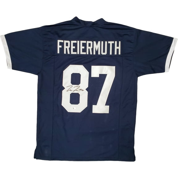 Penn State Nittany Lions Pat Freiermuth Autographed Blue Jersey Beckett BAS 195774