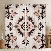 Manfei Rustic Aztec Blackout Curtains Set of 2 (52x84 Each),Boho bohemian Geometric Window Curtains,Lightpink Black Curtains and Drapes For Men Women,Luxury Bedroom Decor