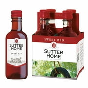 Sutter Home Sweet California Red Wine, 4 Pack, 187 ml Plastic Bottles, 13.5% ABV