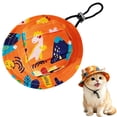 thumbnail image 4 of Orange Dino Print Dog Bucket Hats for Small Dogs, Dog Bucket Hats for Small Dogs, Pet Party Hat, Pet Accessory, Soft Cozy Breathable Fabric, Built-In Ear Openings, 3 Size Options, 4 of 9