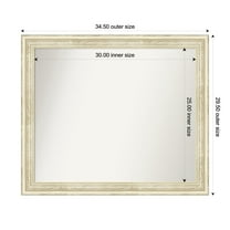 Amanti Art Custom Wall and Bathroom Mirror (29.5 x 34.5 in.), Country White Wash Frame