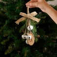 thumbnail image 5 of Honmine Christmas Small Bells Twines Decor, Bow Cones Pine Branches Wood Slices, Tree Decoration Scene Set Up Supplies for Holiday, Craft, Display, 5 of 6