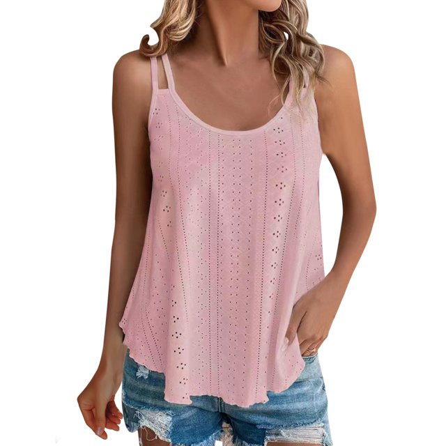 Playeras,Blusas y Tops,Ropa para Mujer Damas Camisetas Chalecos para mujer Verano Casual Moda Tops Correa Gasa Sin mangas Camiseta sin mangas (Red, S)
