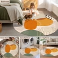 thumbnail image 5 of Round Area Rugs Collection 8 Ft, Boho Geometric Non-Slip Residential Carpet, Middle Century Abstract Leaves Stripes Indoor Crawling Mats Runner Rugs for Living Room/Dining Room/Bedroom, 5 of 8
